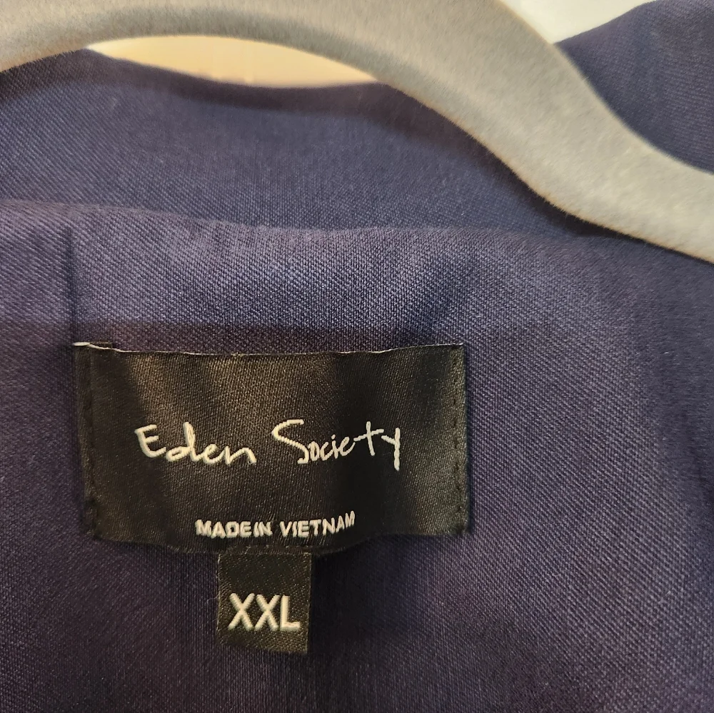Eden Society Women's Navy Utility Jacket Size 2XL Pockets‎ Military Snap Buttons